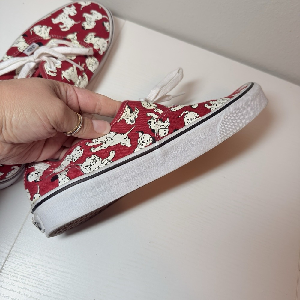 Vans X Disney 101 Dalmatians Low Top Sneaker Red White Women's 10.5 Men's 9 - Picture 4 of 12
